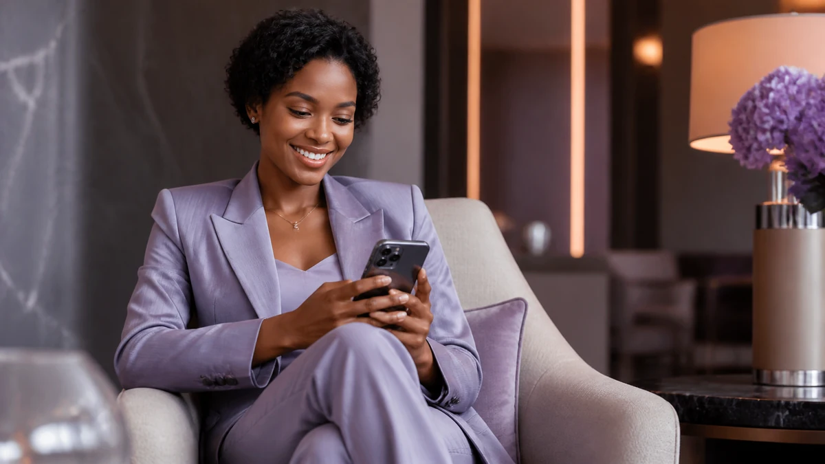 Confident adult enjoying an adaptive AI conversation